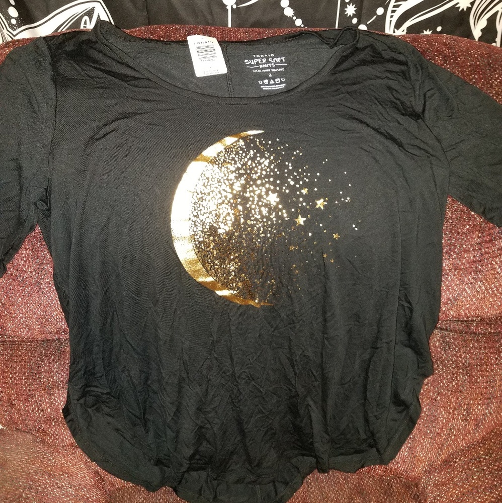 NWT Torrid Moon Black Tunic Tee Size 2 2X